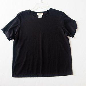 Travelsmith Casual Short Sleeved Top Size Med Color Black